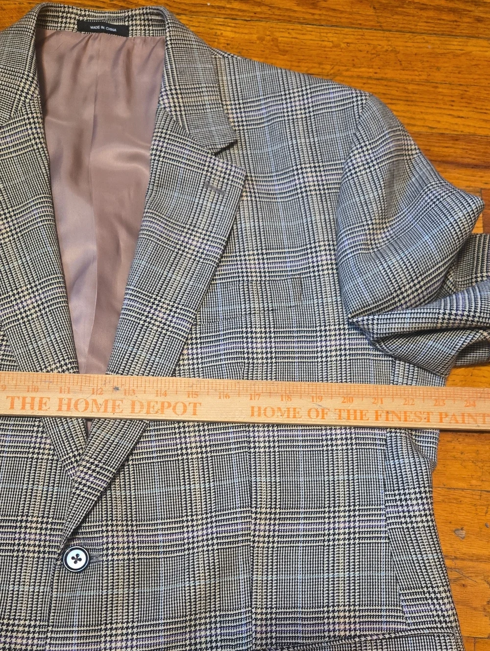 Lauren Ralph Lauren Lambswool Blazer 44R Glen Plaid Sport Coat Jacket Grey Tweed